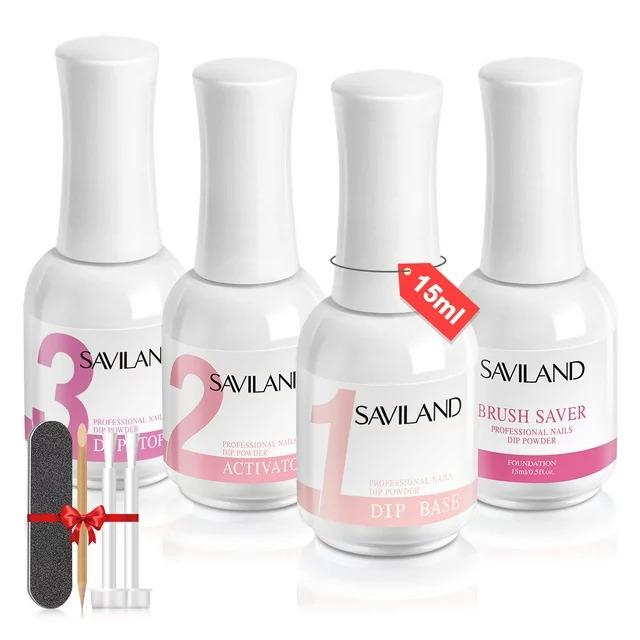 Saviland-Dip-Powder-Liquid-Set-Dip-Powder-Nail-Kit-With-Dip-Powder-Activator-Base-and-Top-Coat-Brush